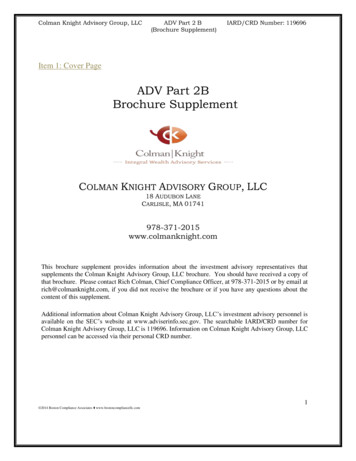 ADV Part 2B Brochure Supplement - Colman Knight