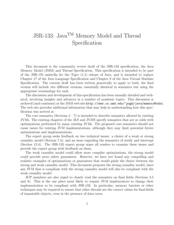 JSR-133: JavaTM Memory Model And Thread Speciﬁcation - UMD