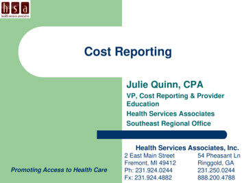 Cost Reporting - The Basics