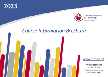 Course Information Brochure - Tshwane University Of Technology