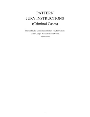 PATTERN JURY INSTRUCTIONS (Criminal Cases)
