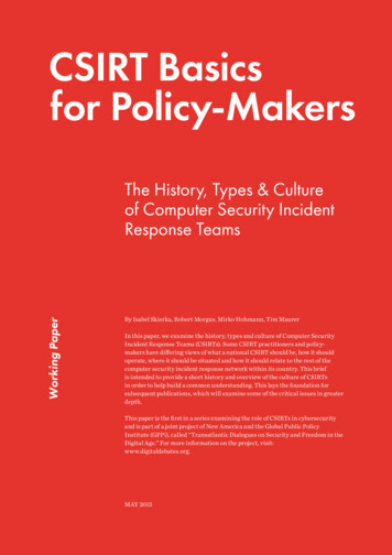 The History, Types & Culture Of Computer Security Incident . - GPPi