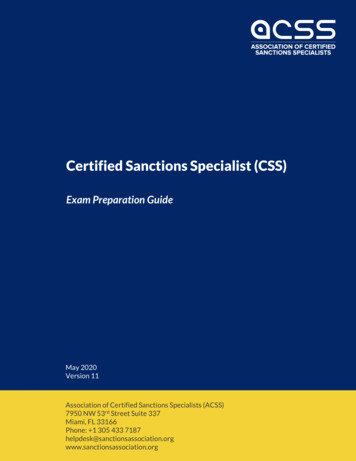 Certified Sanctions Specialist (CSS)