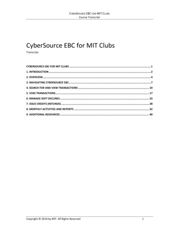 CyberSource EBC For MIT Clubs