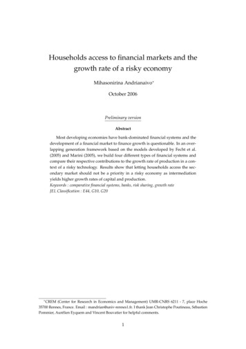 Households Access To ﬁnancial Markets And The Growth Rate Of A Risky .