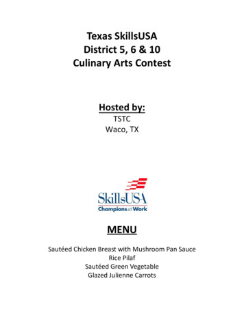 Texas SkillsUSA District 5, 6 & 10 Culinary Arts Contest