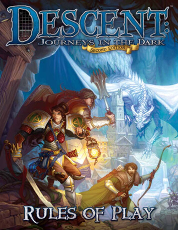 Descent Journeys In The Dark Second Edition Rulebook