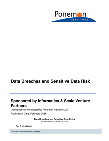 Ponemon - Data Breaches And Sensitive Data Risk (Full Report)