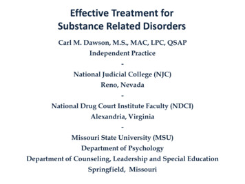 Effective Treatment For Substance Related Disorders