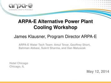 ARPA-E Alternative Power Plant Cooling Workshop