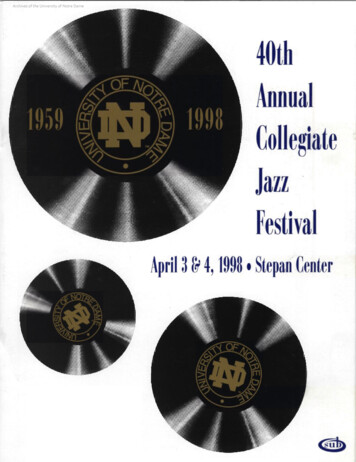Annual Jazz Festival - University Of Notre Dame