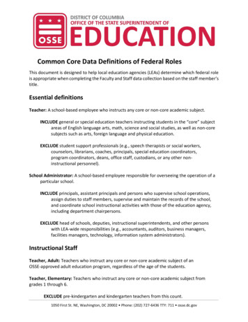 Common Core Data Definitions Of Federal Roles