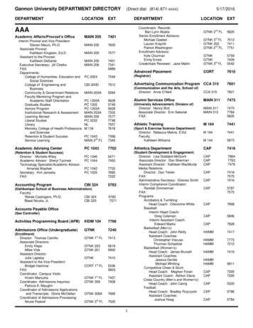 Department Directory - Gannon University
