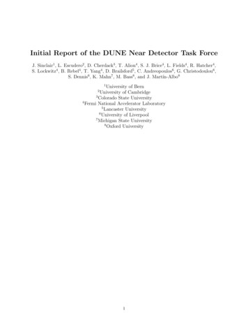 Initial Report Of The DUNE Near Detector Task Force