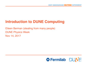 Introduction To DUNE Computing - INDICO-FNAL (Indico)