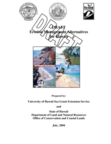 DRAFT Erosion Management Alternatives For Hawaii