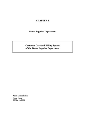 CHAPTER 3 Water Supplies Department Customer Care And Billing System Of .