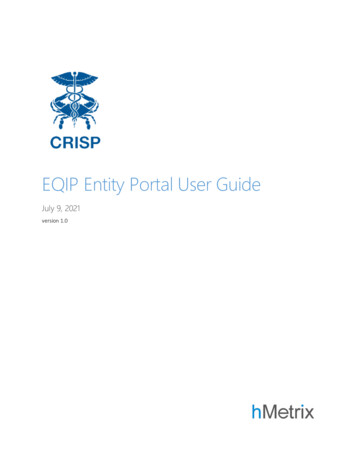 EQIP Entity Portal User Guide