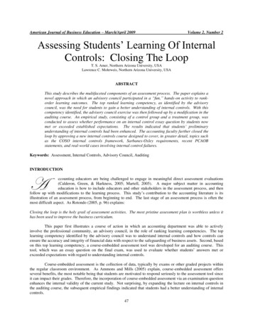Assessing Students' Learning: Closing The Loop