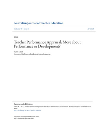 Teacher Performance Appraisal: More About Performance Or . - ERIC