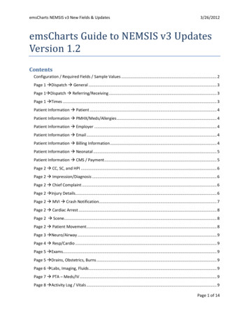 EmsCharts Guide To NEMSIS V3 Updates Version 1