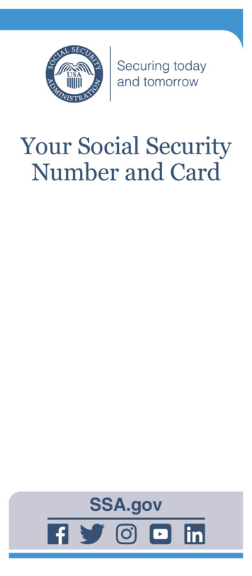 Your Social Security Number And Card