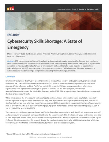 ESG Rief Ybersecurity Skills Shortage: A State Of Emergency