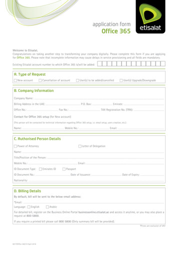 Application Form Office 365 - Etisalat