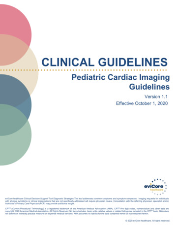 Pediatric Cardiac Imaging Guidelines - EviCore