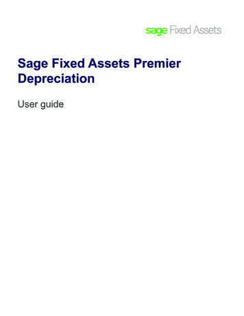 Sage Fixed Assets 2018.1 Premier Depreciation User Guide