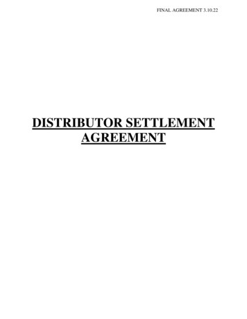Final Distributor Settlement Agreement