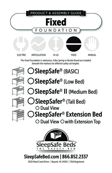 PRODUCT & ASSEMBLY GUIDE Fixed - SleepSafe Bed