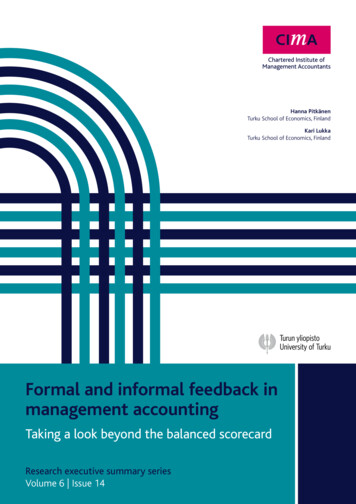 Formal And Informal Feedback In Management Accounting