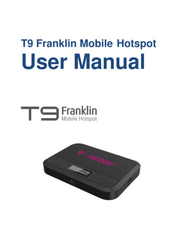 T9 Franklin Mobile Hotspot User Manual - Calyx Institute