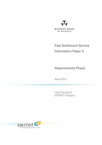 DRAFT - RITS Fast Settlement Service - Information Paper 3
