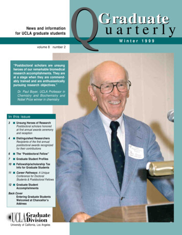Graduate Quarterly - Winter 1999 - UCLA Graduate Programs