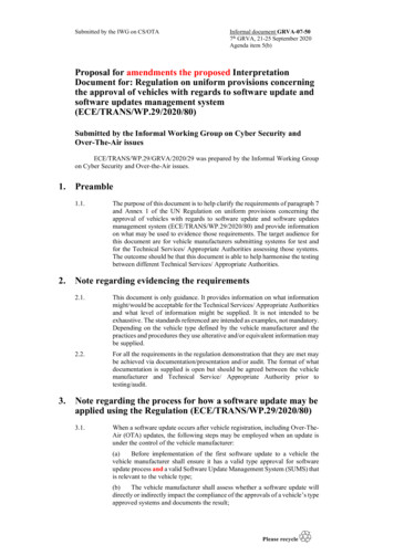 Proposal For Amendments The Proposed Interpretation Document . - UNECE