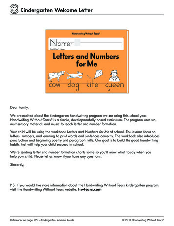 Kindergarten Welcome Letter - Steilacoom