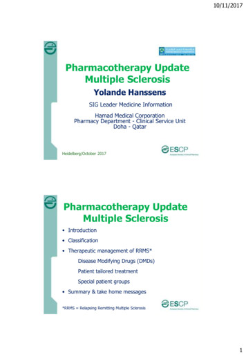 Pharmacotherapy Update Multiple Sclerosis - Farma Actueel
