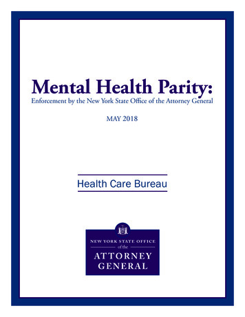 Mental Health Parity - Attorney General Of New York