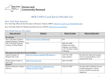 HCR VAWA Local Service Provider List