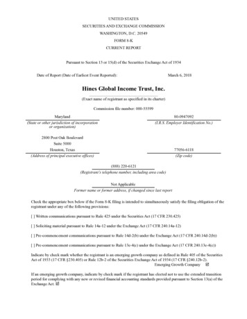 HGIT March 2018 Fifth Amended And Restated LP Agreement 8-K