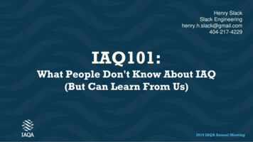 IAQ101 - Indoor Air Quality Association