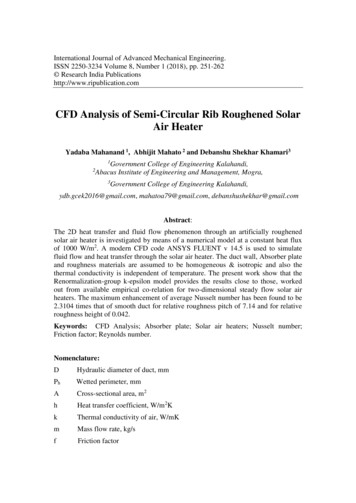 CFD Analysis Of Semi-Circular Rib Roughened Solar Air Heater