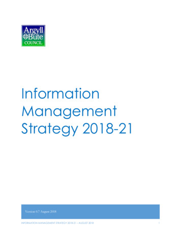 Information Management Strategy 2018-21 - Argyll And Bute