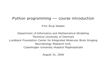 Python Programming — Course Introduction - DTU