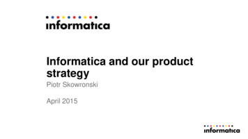 Informatica And Our Product Strategy - PROFINIT