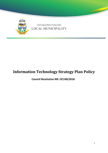 Information Technology Strategy Plan Policy