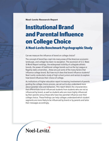 Institutional Brand And Parental Influence On College Choice