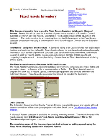 Fixed Assets Inventory - MU Extension